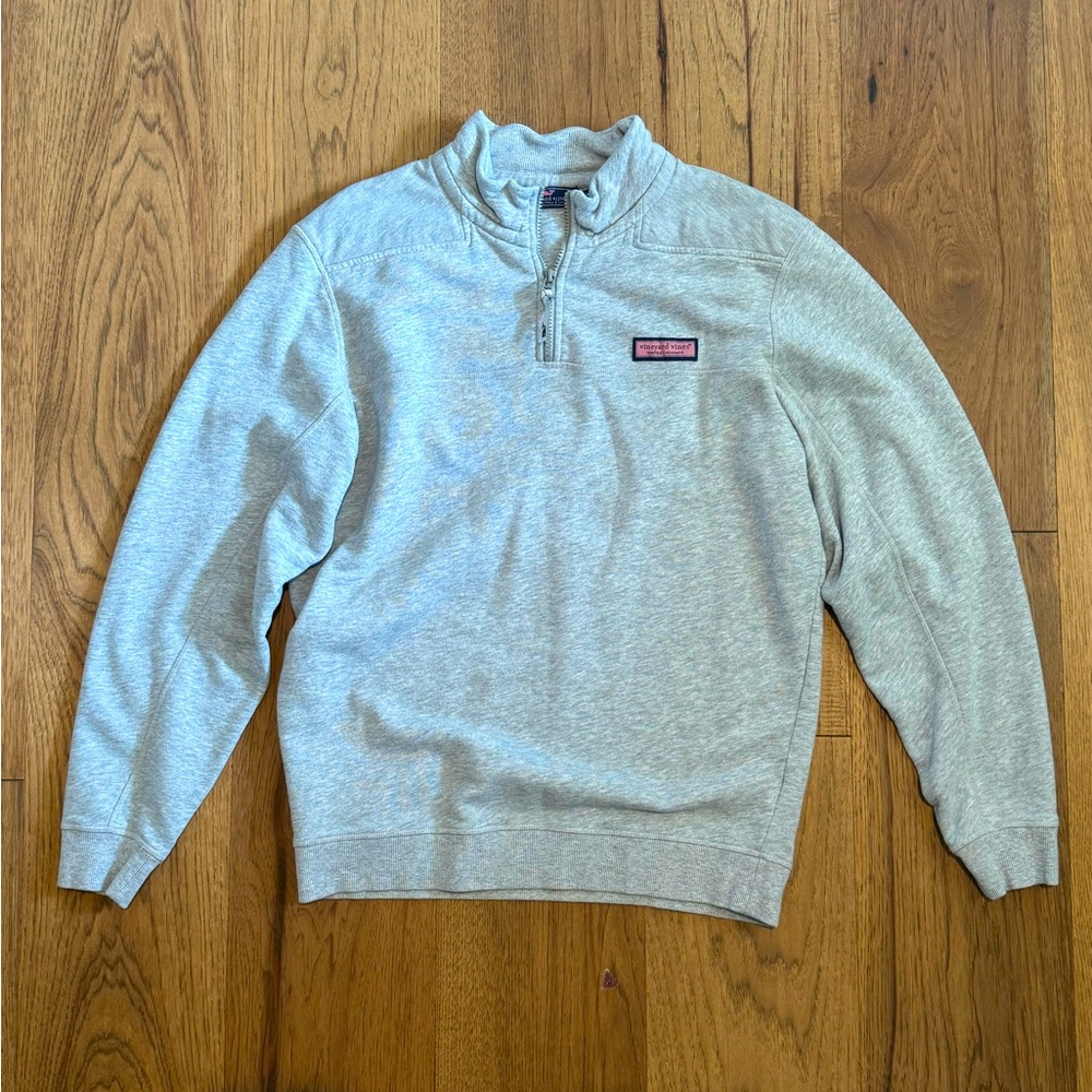 Men’s Vineyard Vines Gray Quarter Zip Sweater Medium